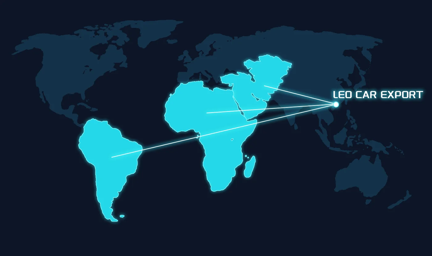 Global markets map showing Africa, Middle East and South America